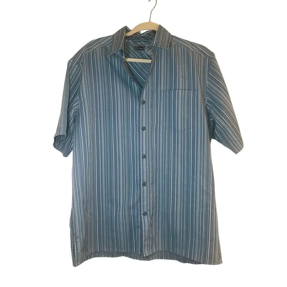 ✨REI Co-op Mens Blue Stripe Button Down Short Sleeve Sz Small Shirt✨